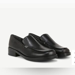 Franco Sarto Black Leather Women's Slip-On Loafers Size 8